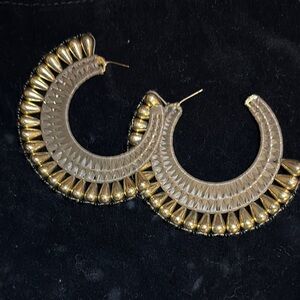 Sassy Jones Gold Fan Hoop Earrings